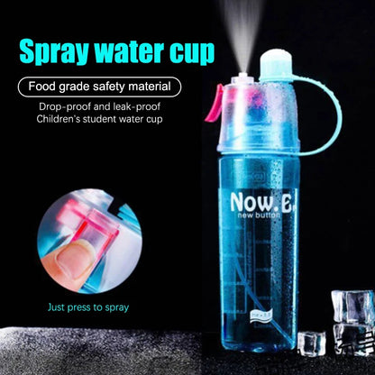 2-in-1 Sports Water Bottle with Cooling Mist Spray - Leak-Proof Gym & Outdoor Flask