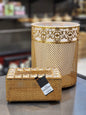 Luxury Scroll Filigree Waste Bin and Tissue Box Set
