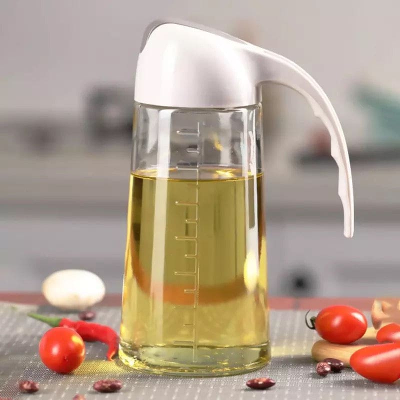 Automatic Cap Glass Oil Dispenser Bottle (600ml)