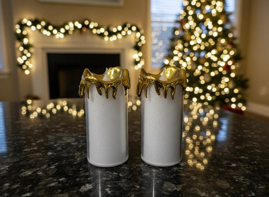 Dripping Gold LED Flameless Votive Candle Set (2 Piece)