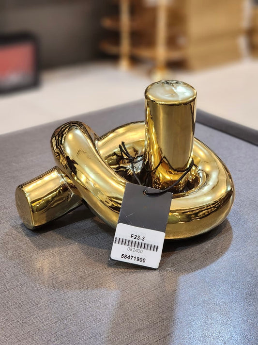 Modern Metallic Gold Knot Sculpture