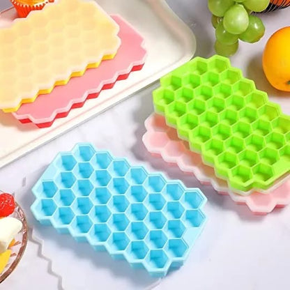 Honeycomb Silicone Ice Cube Trays with Removable Lids