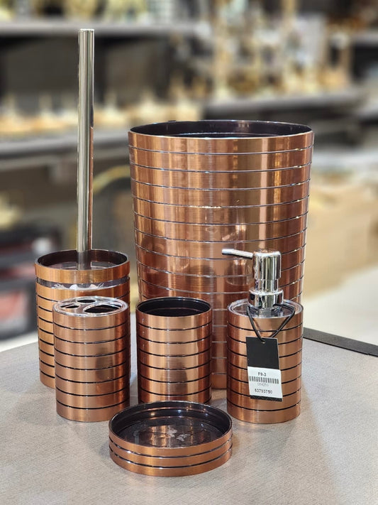 Modern Metallic Bathroom Accessory Set