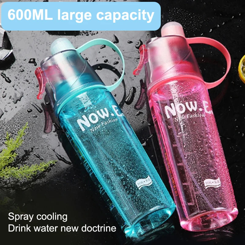 2-in-1 Sports Water Bottle with Cooling Mist Spray - Leak-Proof Gym & Outdoor Flask