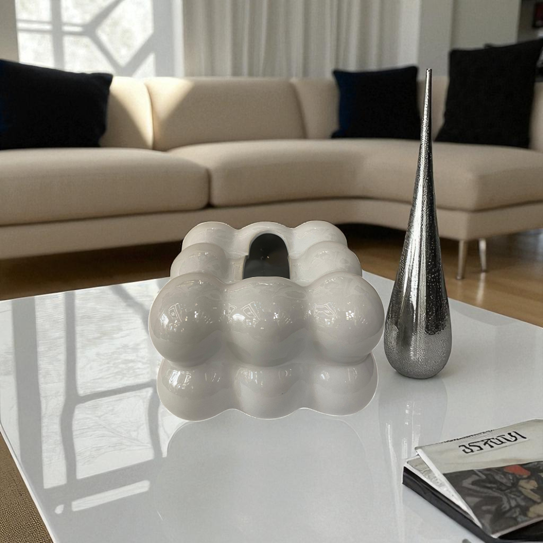 Ceramic Bubble Stack Tissue Box