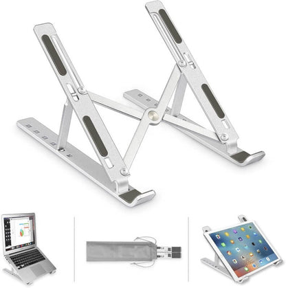 Adjustable Aluminum Foldable Laptop Stand with Free Carry Bag