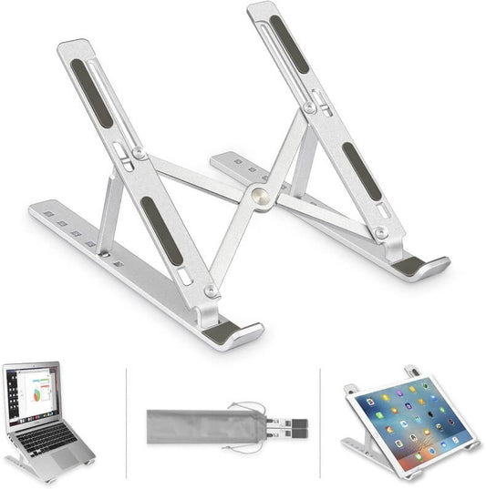 Adjustable Aluminum Foldable Laptop Stand with Free Carry Bag
