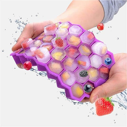 Honeycomb Silicone Ice Cube Trays with Removable Lids