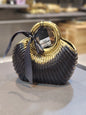Elegant Black & Gold Handbag-Style Ceramic Vase