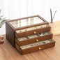 3-Tier Wooden Grain Acrylic Jewelry Storage Organizer Box