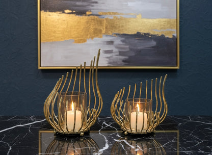 Elegant Abstract Flame Candle Holders