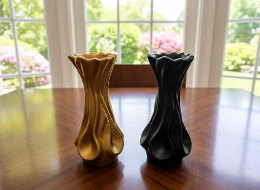 Elegant Wave Design Sculptural Vase