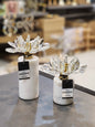 Crystal Lotus Marble Pillar Candle Holders (2 Piece) (Only In Karachi)