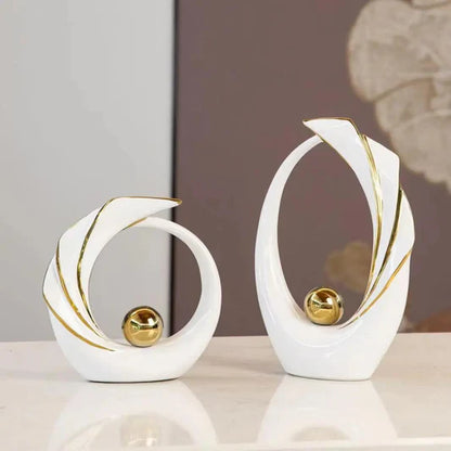 MODERN CERAMIC SCULPTURE (2 Piece Set)