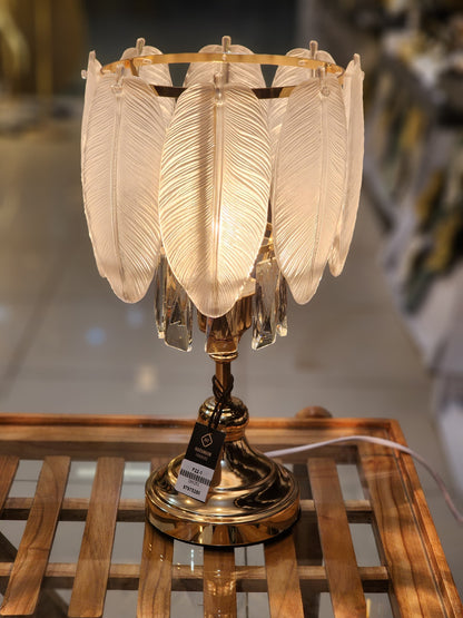 Elegant Feather-Style Crystal Table Lamp
