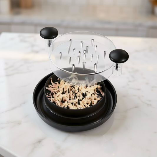 Upgraded Chicken Shredder Tool with Clear Lid & Handles
