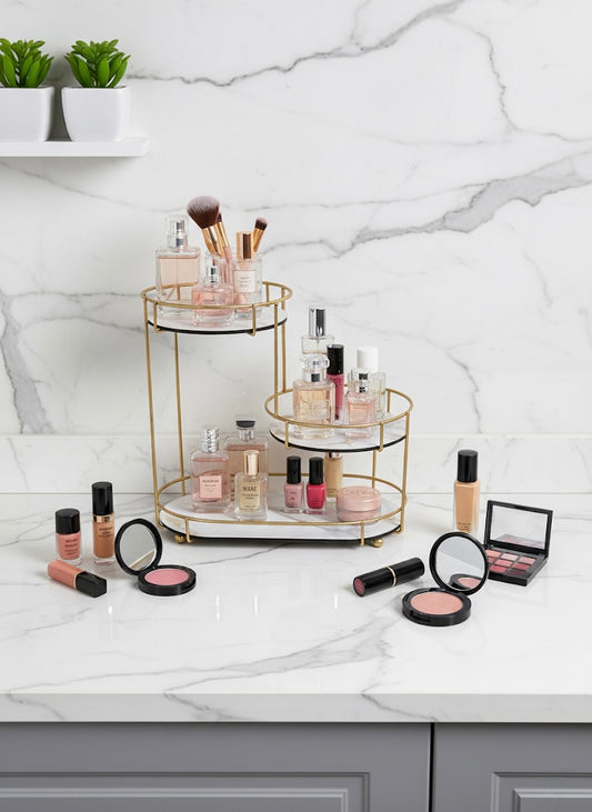 Elegant Two-Tiered Vanity Organizer