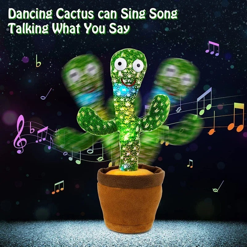 Dancing and Talking Cactus Plush Toy with USB Charging