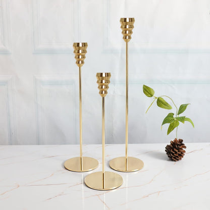 Cortina Golden Candle Holder Set (3 Piece)