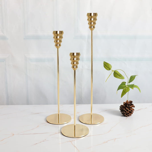 Cortina Golden Candle Holder Set (3 Piece)