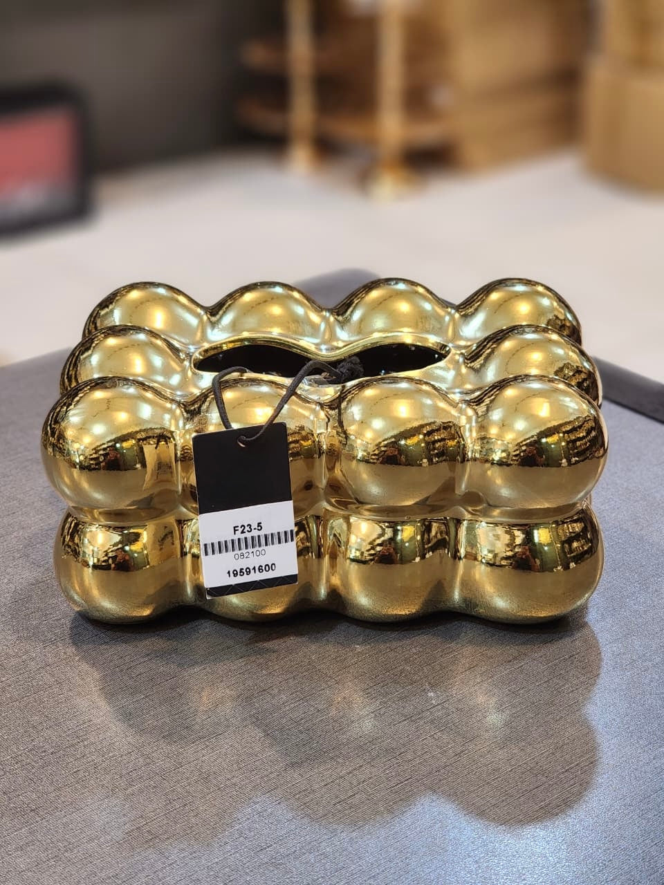 Luxury Metallic Gold Bubble Tissue Box Holder