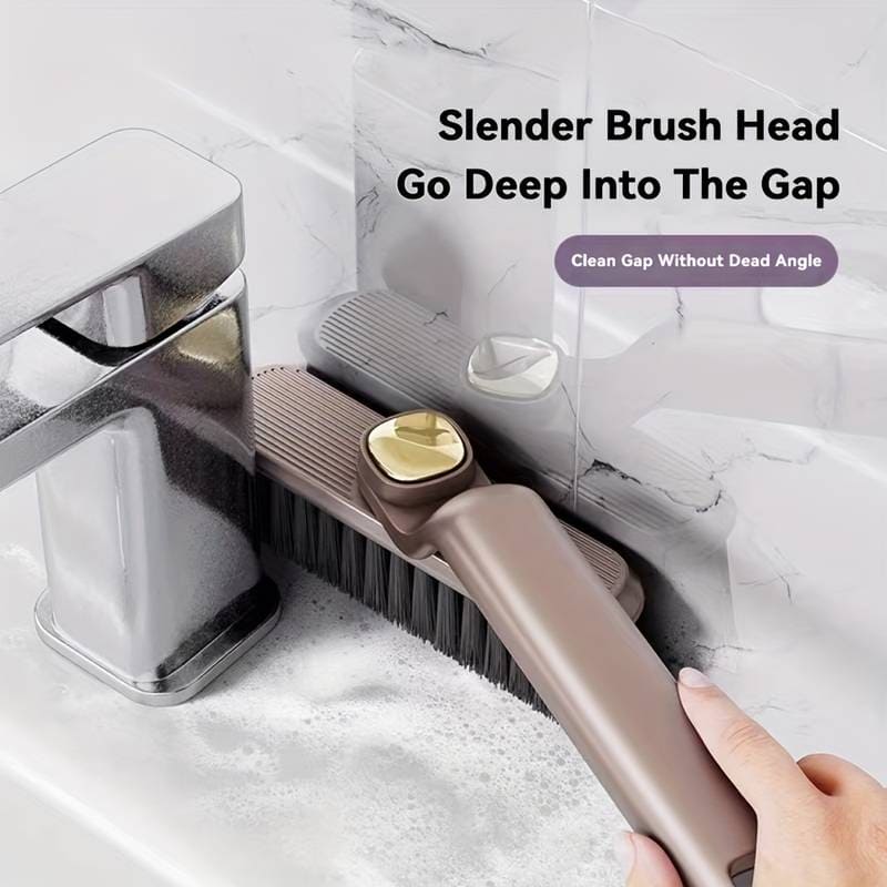 Multifunctional 2-in-1 Crevice Cleaning Brush with Hidden Tweezers