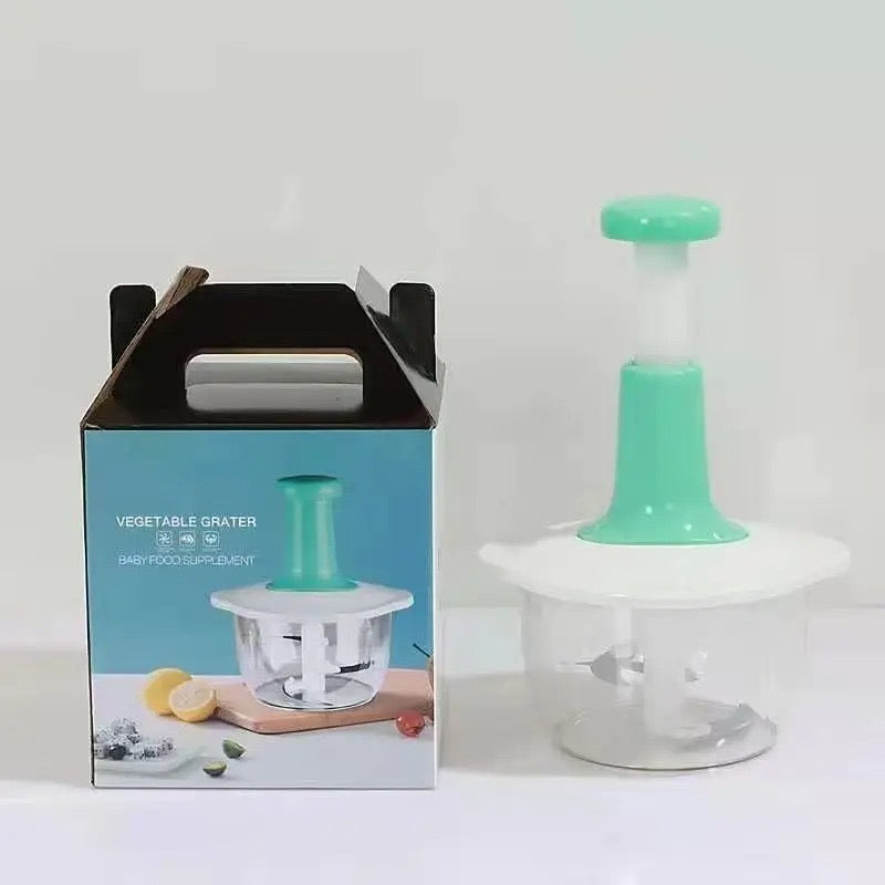 Manual Press Vegetable Chopper and Baby Food Processor