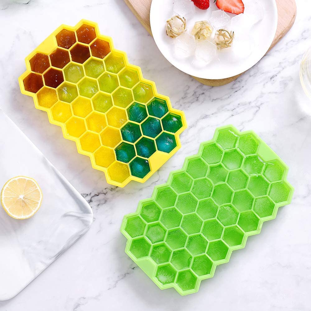 Honeycomb Silicone Ice Cube Trays with Removable Lids