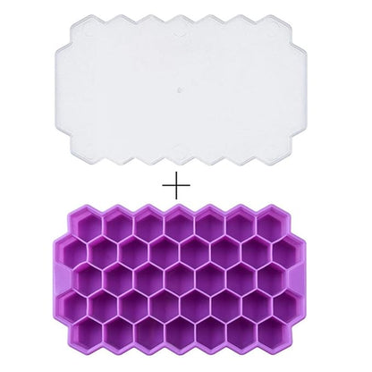 Honeycomb Silicone Ice Cube Trays with Removable Lids