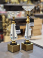 Elegant Crystal and Brass Candlestick Set (Only In Karachi)