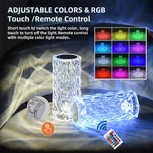 Rechargeable Rose daimond Table lamp with Wireless Remote 16RGB Colours