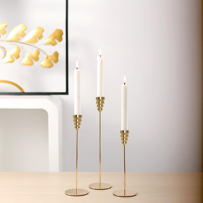 Cortina Golden Candle Holder Set (3 Piece)