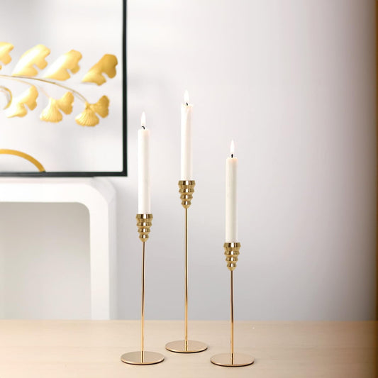 Cortina Golden Candle Holder Set (3 Piece)