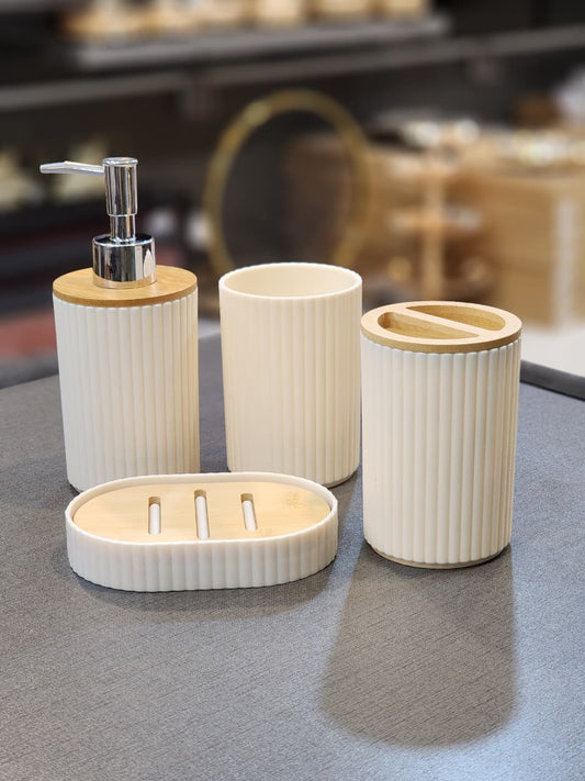 Modern Fluted Bathroom Accessory Set