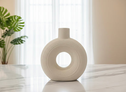 Minimalist Nordic Ceramic Doughnut Vase
