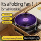 Portable Folding Wireless Desk Fan with Night Light
