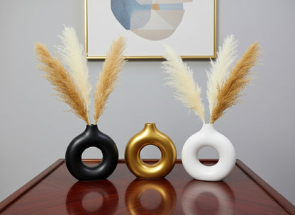 Nordic Circular Fiber-Crafted Hollow Vase