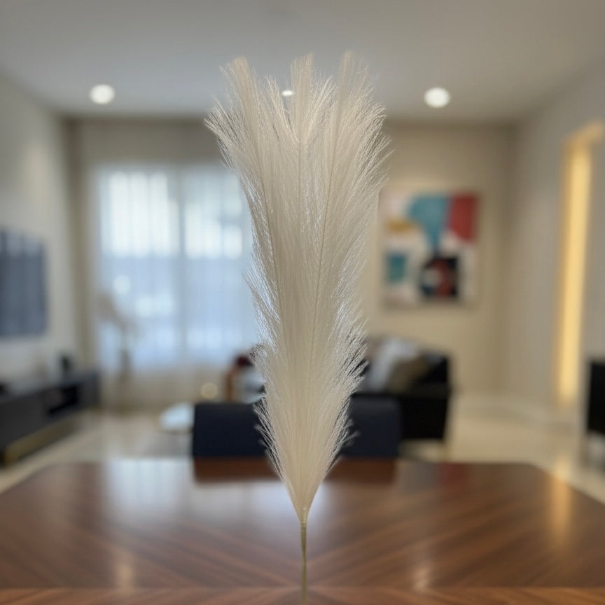 Elegant White & Cream Faux Pampas Grass Decor Set (3 Piece)