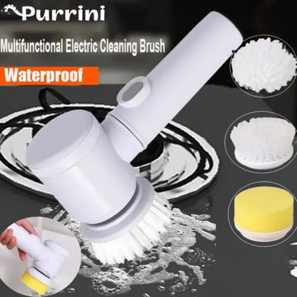 5-in-1 Electric Handheld Power Scrubber - Multi-Functional Cordless Cleaning Brush
