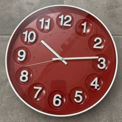 Modern Quartz Wall Clock with 3D Embossed Numerals
