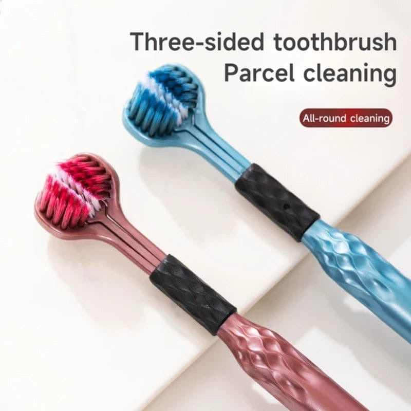 360° Triple-Bristle Efficiency: The Three-Sided Deep Clean Toothbrush