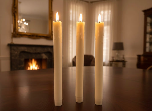 Elegant Dripping Taper Candle Set (3 Piece)