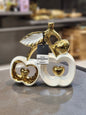 Elegant Ceramic Cherry and Heart Tabletop Decor