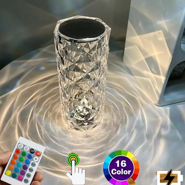 Rechargeable Rose daimond Table lamp with Wireless Remote 16RGB Colours