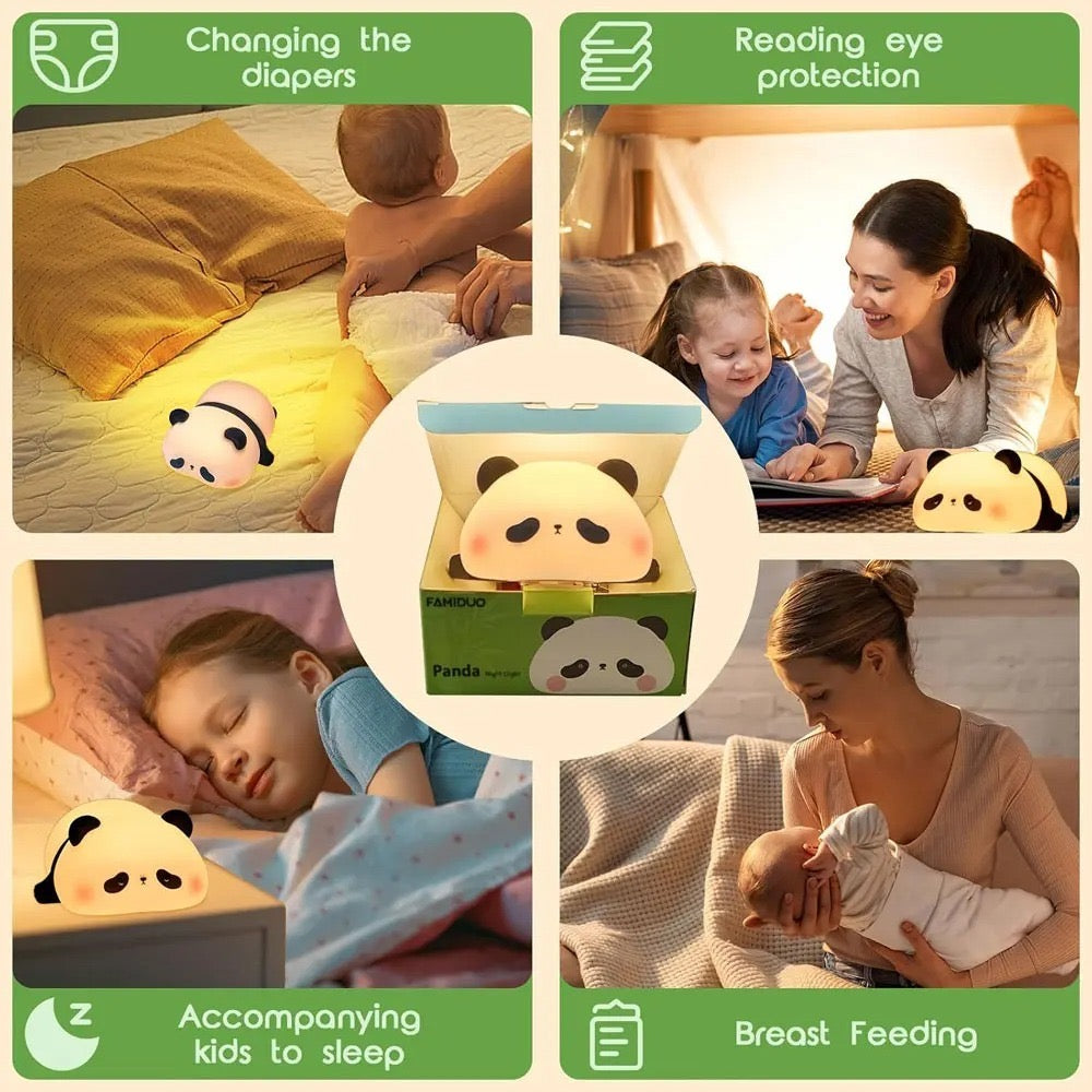 Soft Silicone Panda Night Light for Kids