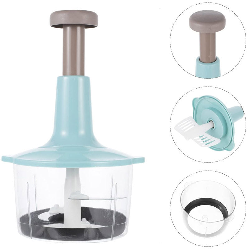 Manual Press Vegetable Chopper and Baby Food Processor