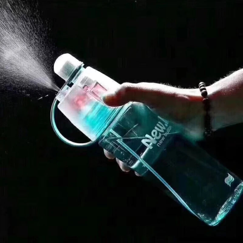2-in-1 Sports Water Bottle with Cooling Mist Spray - Leak-Proof Gym & Outdoor Flask