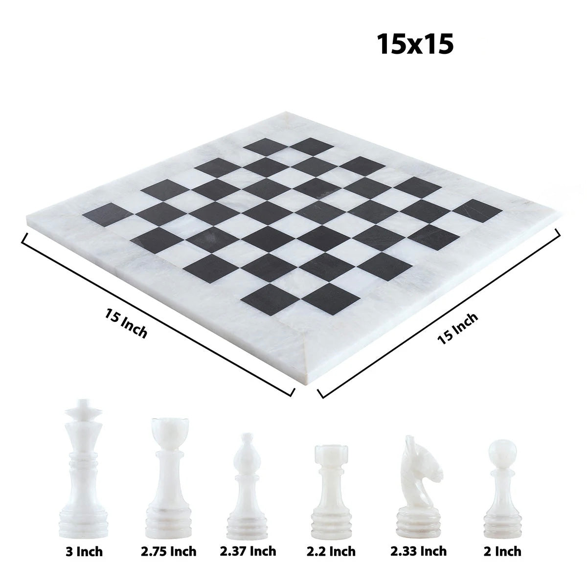 Opulent Elegance: White & Black Marble Chess Set (Only In Karachi)