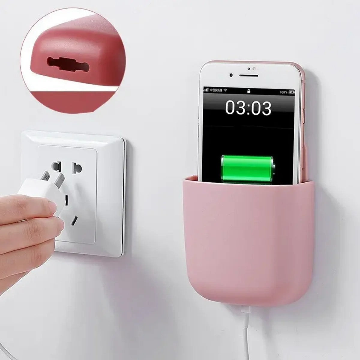 Wall-Mounted Remote Control and Phone Holder