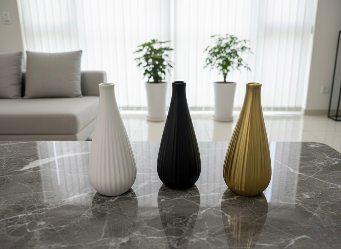 Elegant Ribbed Vase